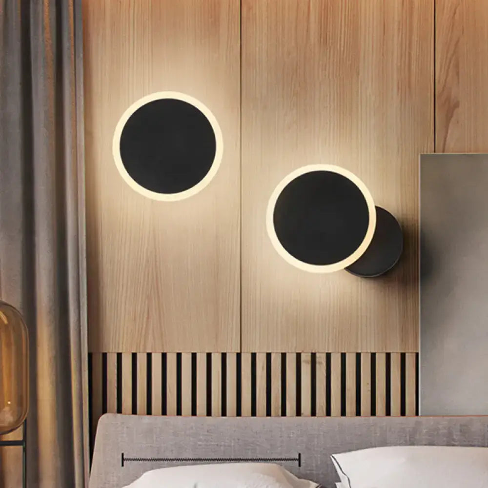 Modern black & white minimalist led wall sconce – living room light