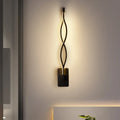 Modern black & white musical note wall lamp – bedroom acrylic shade