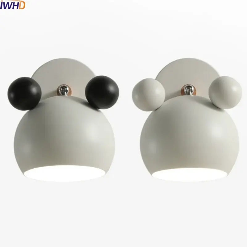 Modern black & white panda led wall lamp bathroom mirror light