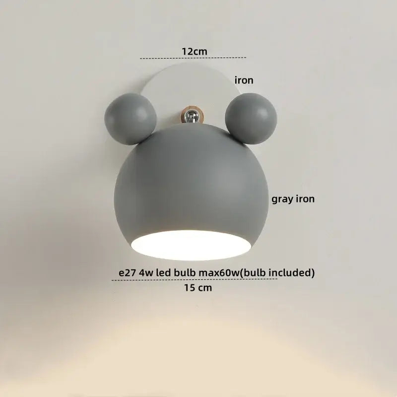 Modern black & white panda led wall lamp bathroom mirror light