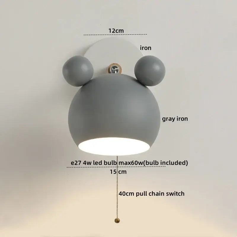 Modern black & white panda led wall lamp bathroom mirror light