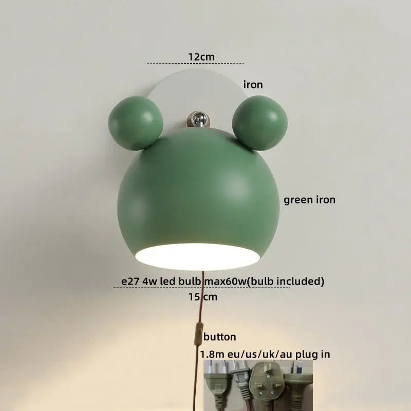 Modern black & white panda led wall lamp bathroom mirror light