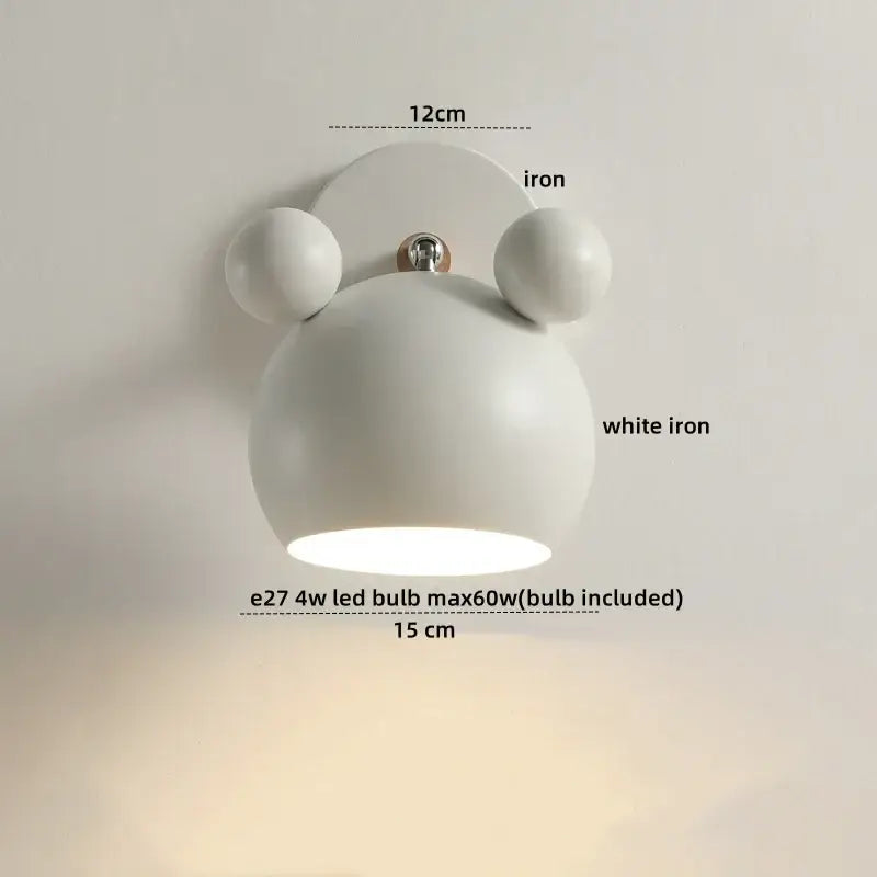 Modern black & white panda led wall lamp bathroom mirror light