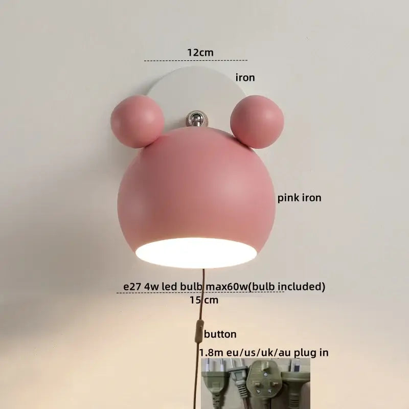 Modern black & white panda led wall lamp bathroom mirror light