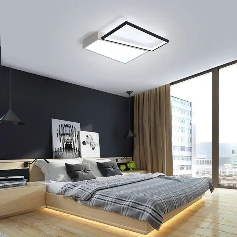 Modern black & white rectangular ceiling light bedroom lamp ceiling