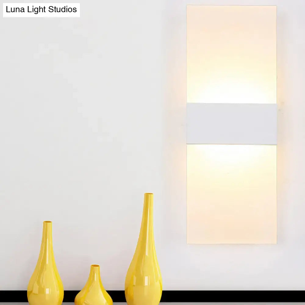 Modern black white rectangular led sconce – living room wall lamp