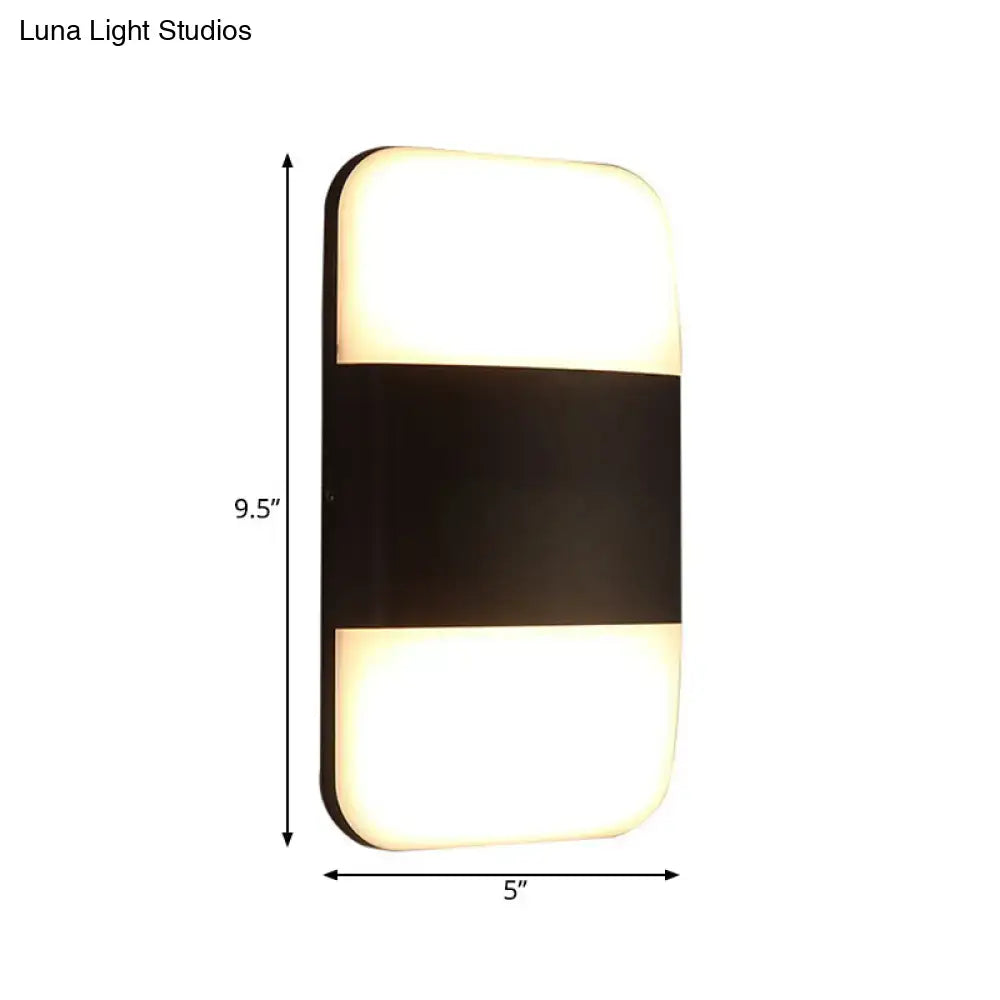 Modern black & white rectangular sconce light living room warm white