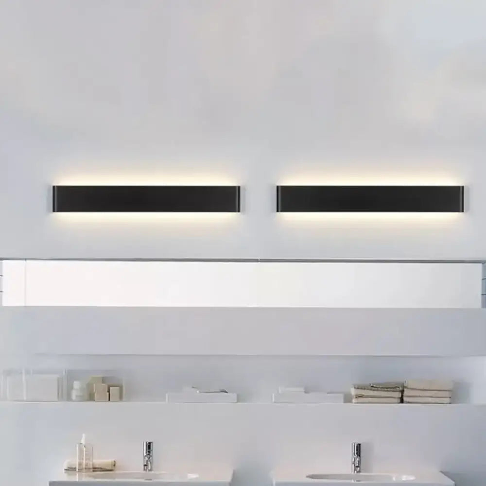 Modern black & white rectangular wall lamp – living room light fixture