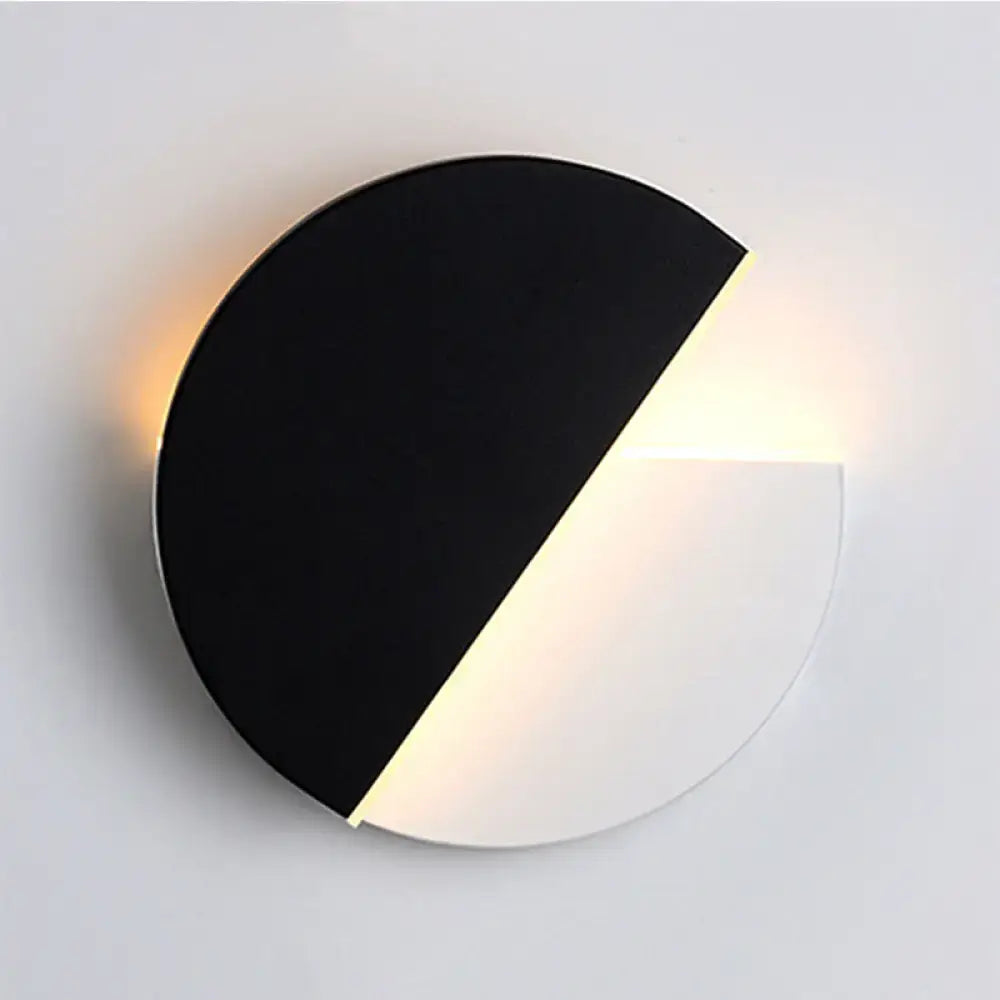 Modern black & white rotatable acrylic wall lamp bedroom sconce