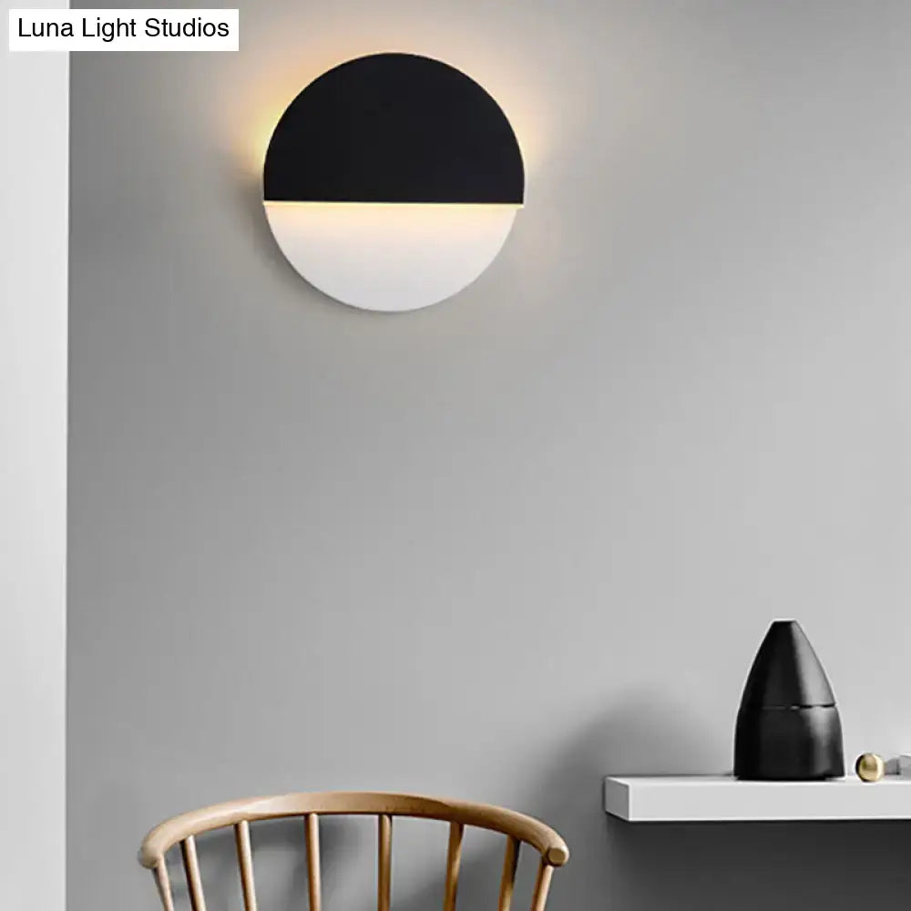 Modern black & white rotatable acrylic wall lamp bedroom sconce