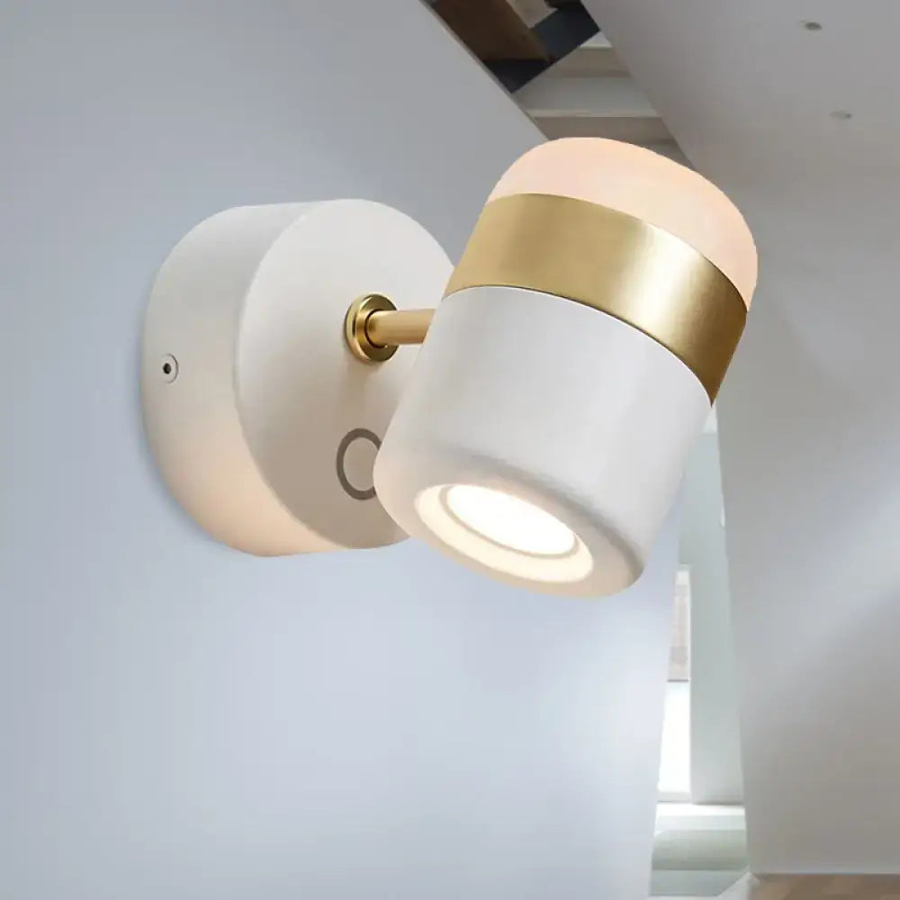 Modern black & white rotatable led spotlight – bedroom wall sconce