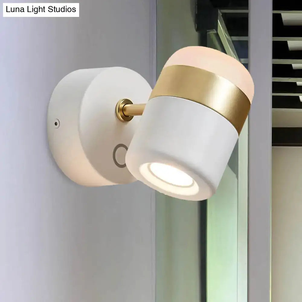 Modern black & white rotatable led spotlight – bedroom wall sconce