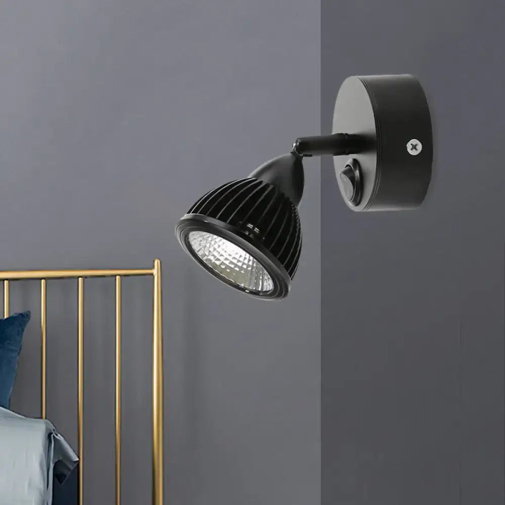 Modern black & white rotatable wall light – bedroom led spotlight