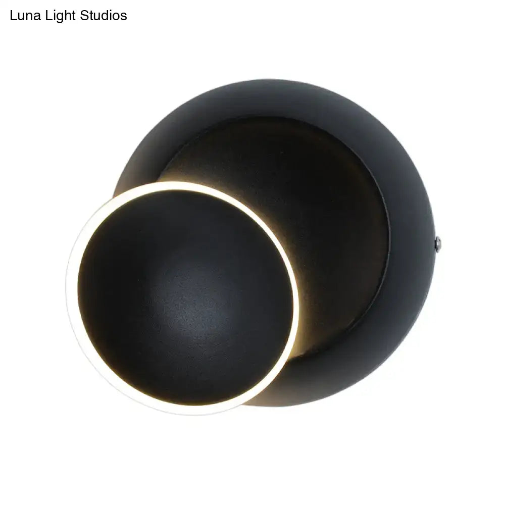 Modern black & white rotating eclipse wall lamp bedroom led sconce