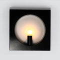 Modern black & white square wall lamp bedroom glass globe fixture