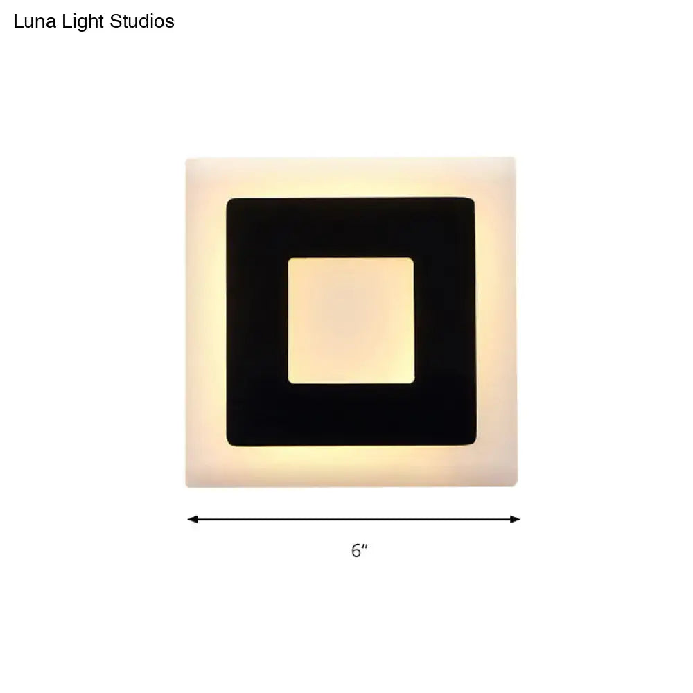 Modern black & white square wall sconce lamp – bedroom light