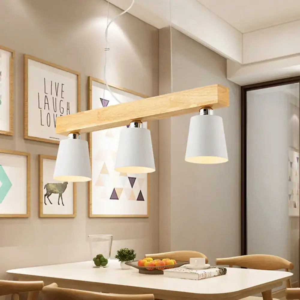 Modern black & white tapered ceiling light – kitchen island beam