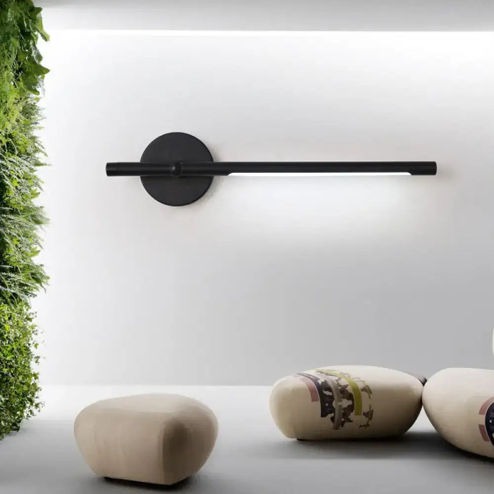 Modern black & white tubular led sconce – bedroom direct wired light