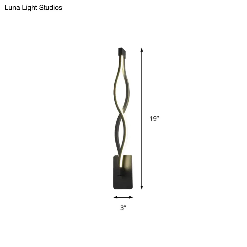 Modern black & white twisted wall light sconce – living room 110v-120v