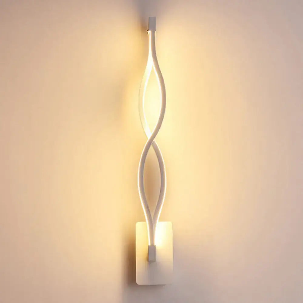Modern black & white twisted wall light sconce – living room 110v-120v