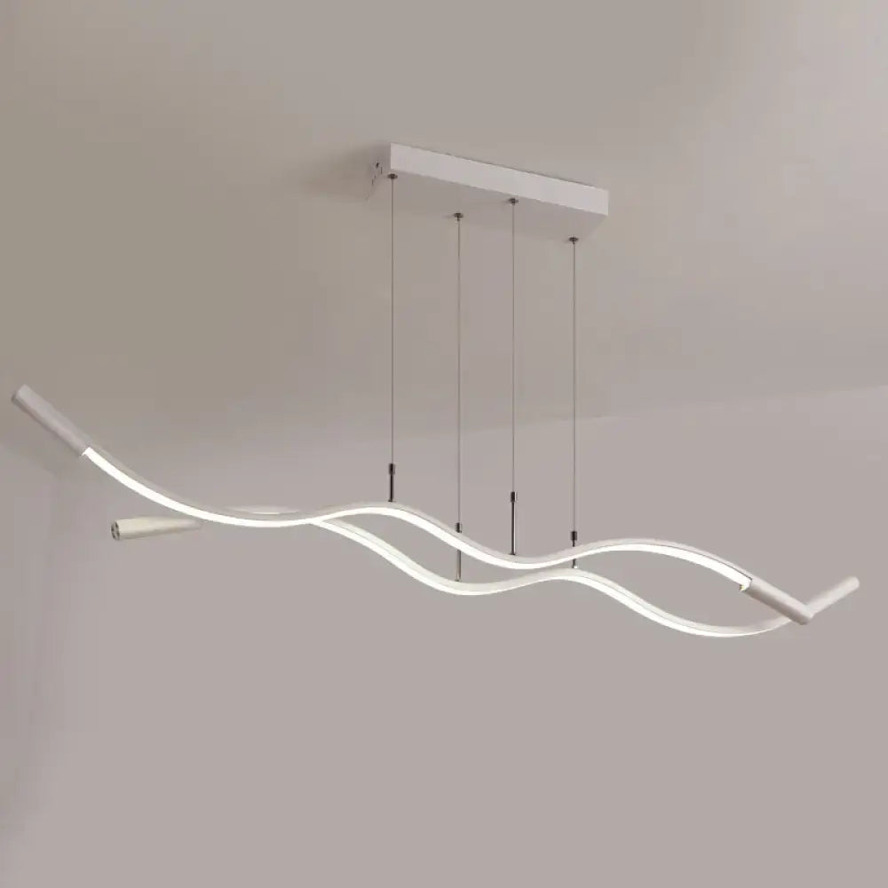 Modern black & white wave shaped pendant lamp dining room lighting