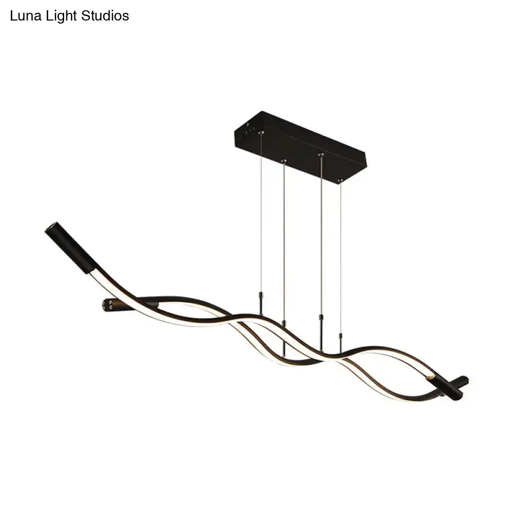 Modern black & white wave shaped pendant lamp dining room lighting