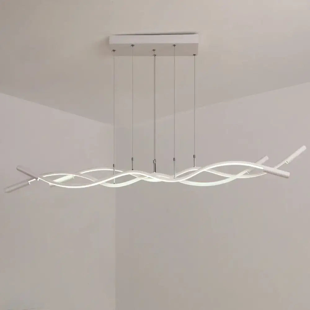Modern black & white wave shaped pendant lamp dining room lighting