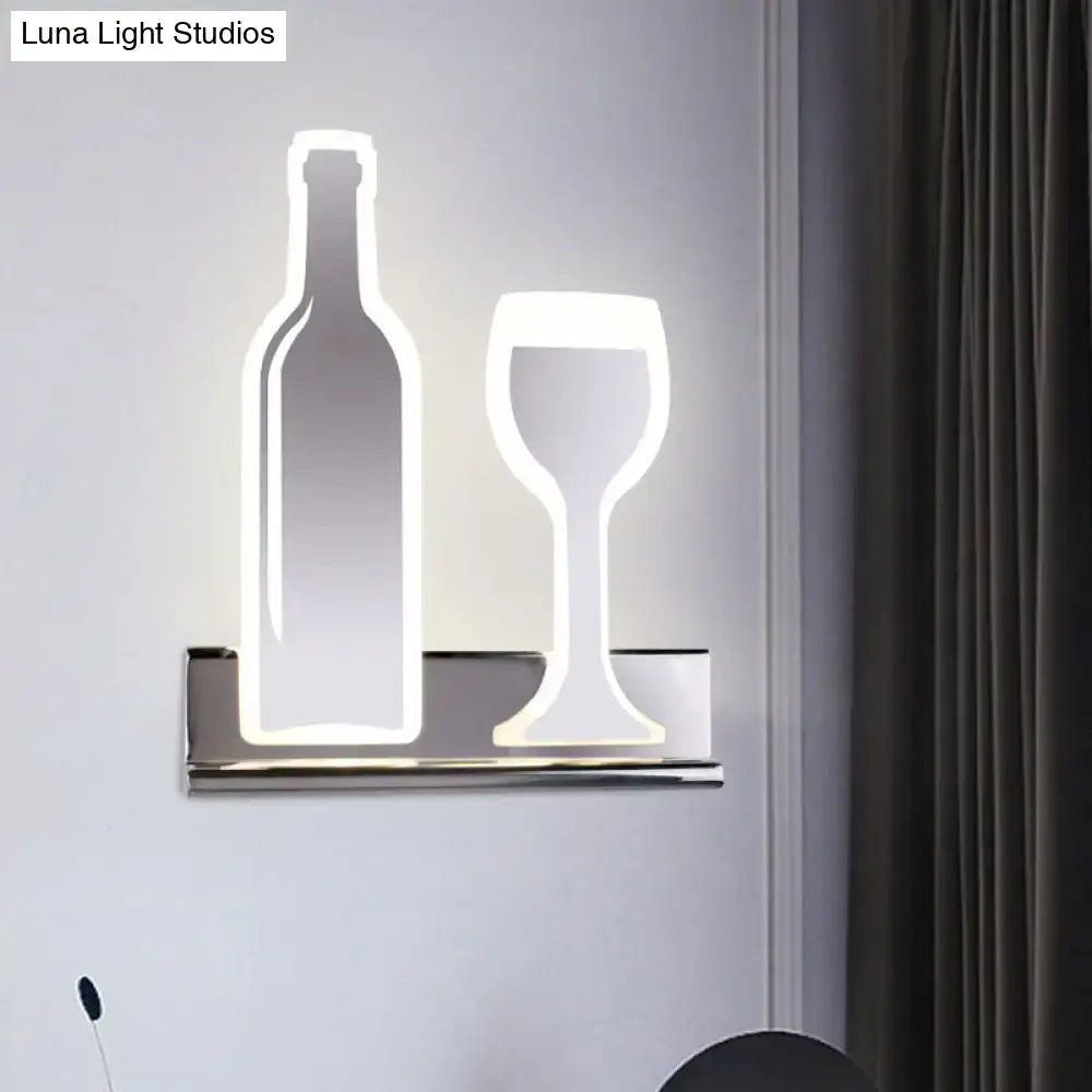 Modern black wine sconce light – dining room led wall decor
