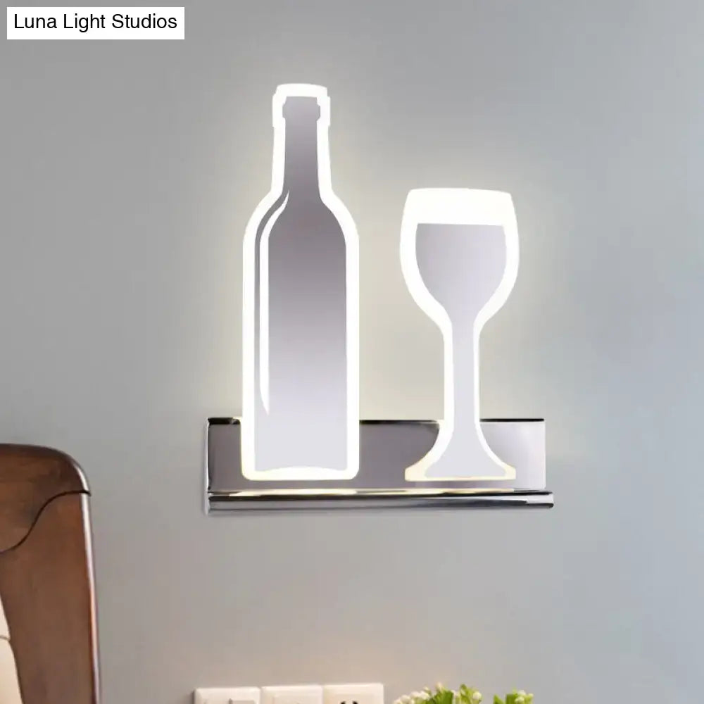 Modern black wine sconce light – dining room led wall decor