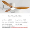 Modern black & wood ceiling fan – living room 35w dc motor remote
