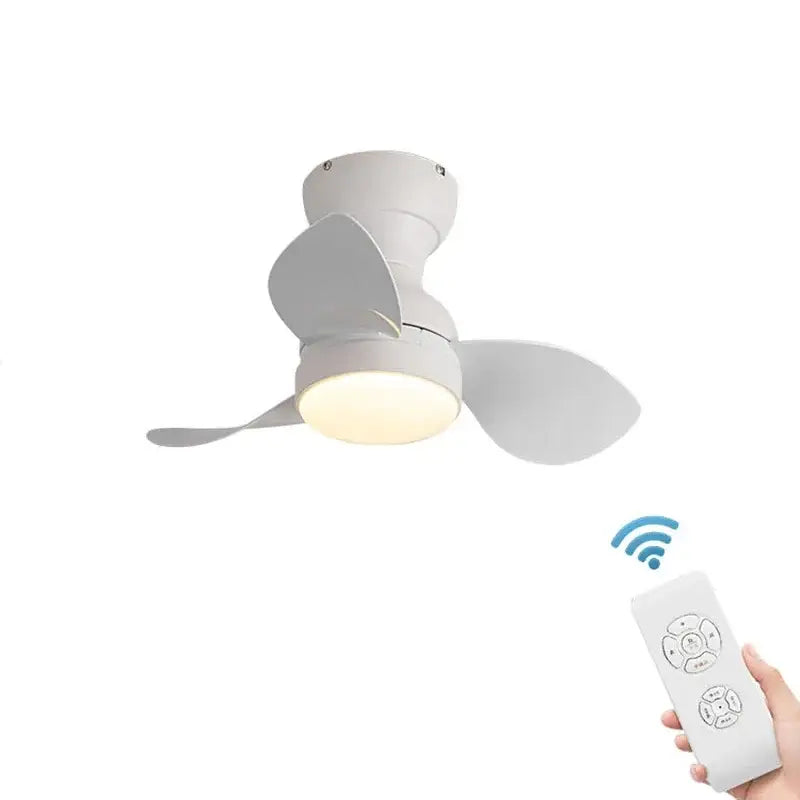 Modern black & wood ceiling fan with led light – bedroom