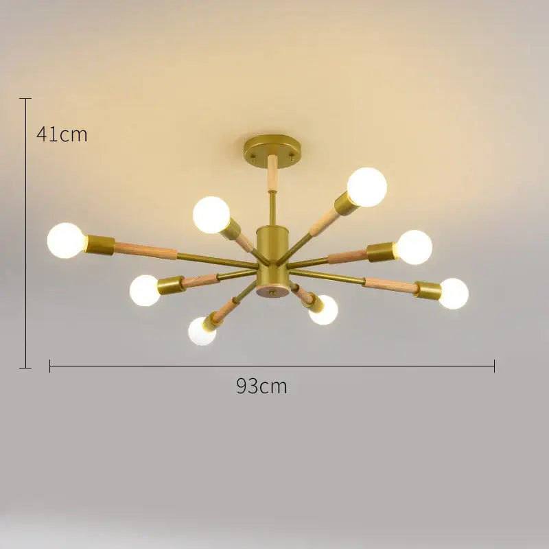 Modern black & wood led wooden ceiling light for living room