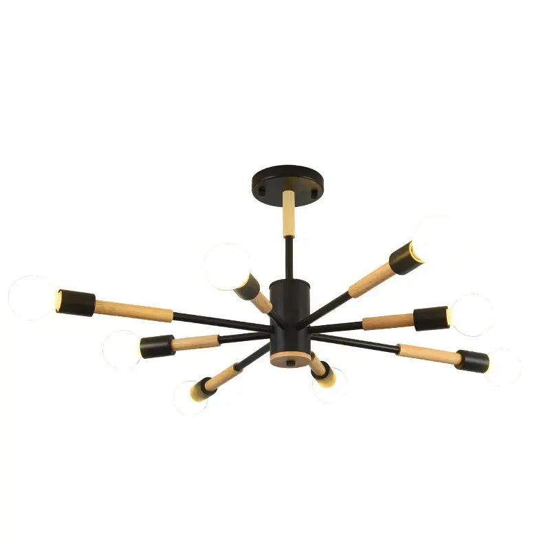 Modern black & wood led wooden ceiling light for living room