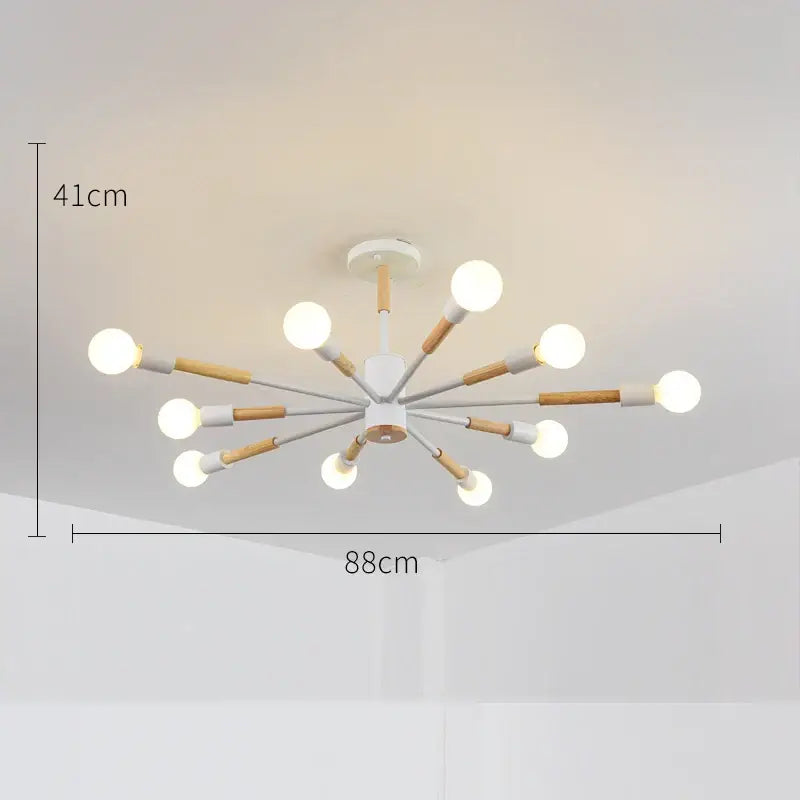 Modern black & wood led wooden ceiling light for living room