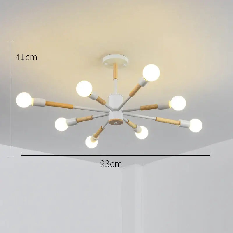 Modern black & wood led wooden ceiling light for living room