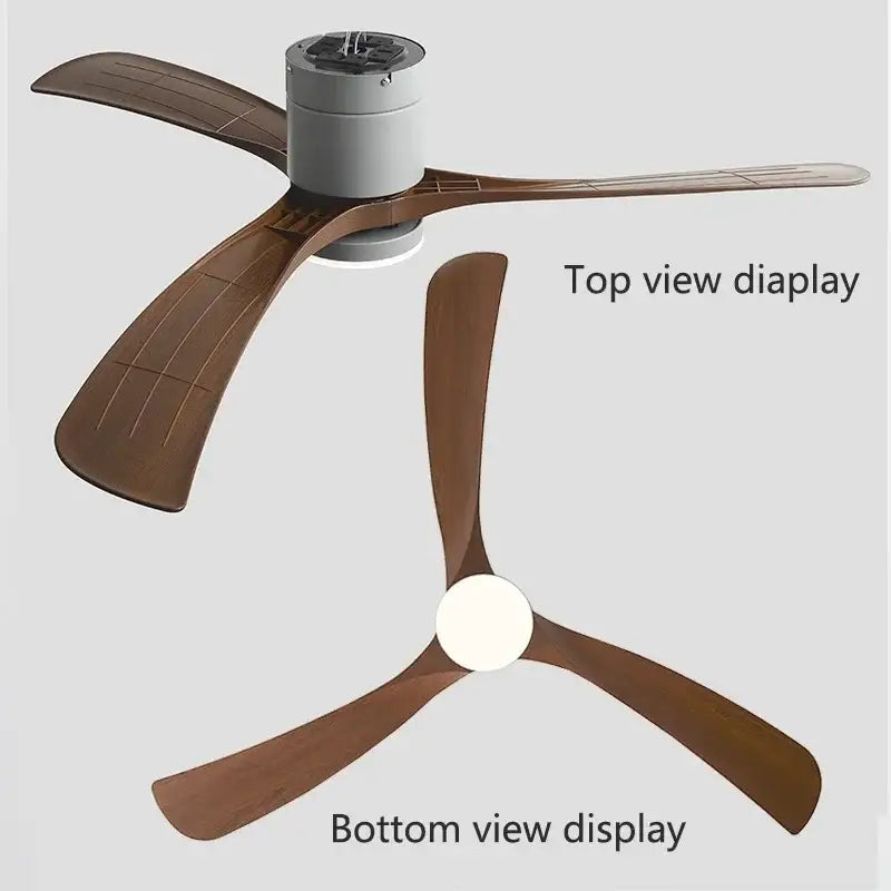 Modern black wooden ceiling fan with led light and remote bedroom