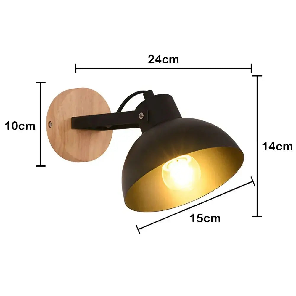 Modern black wooden wall light living room antler sconce