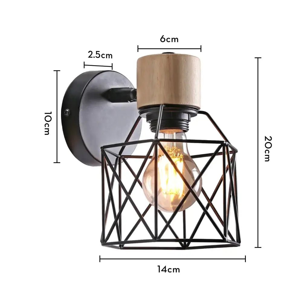 Modern black wooden wall light living room antler sconce