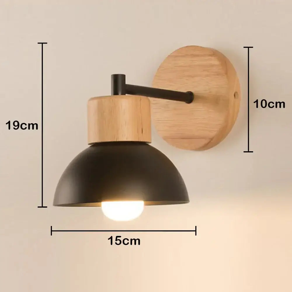 Modern black wooden wall light living room antler sconce