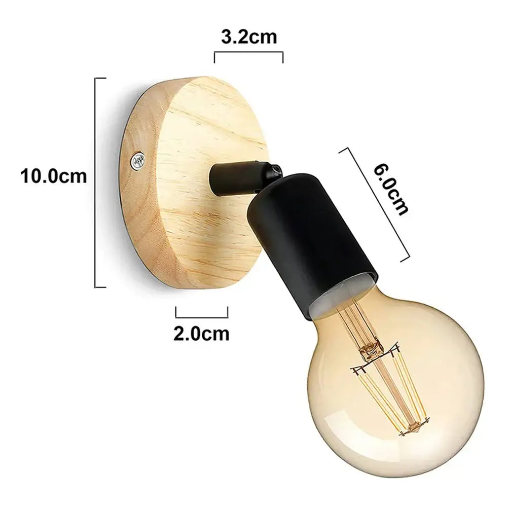 Modern black wooden wall light living room antler sconce