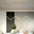 Modern black z-shaped led suspension light fixture – dining room