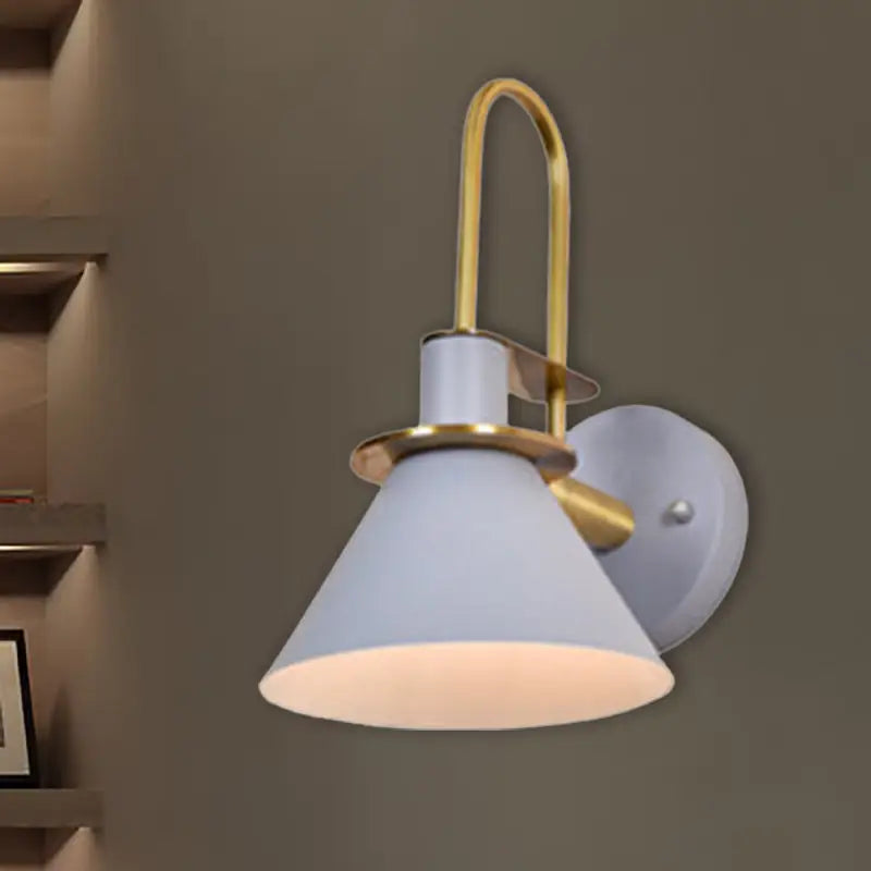 Modern blue and brass pyramid wall sconce bedroom e26 e27 light