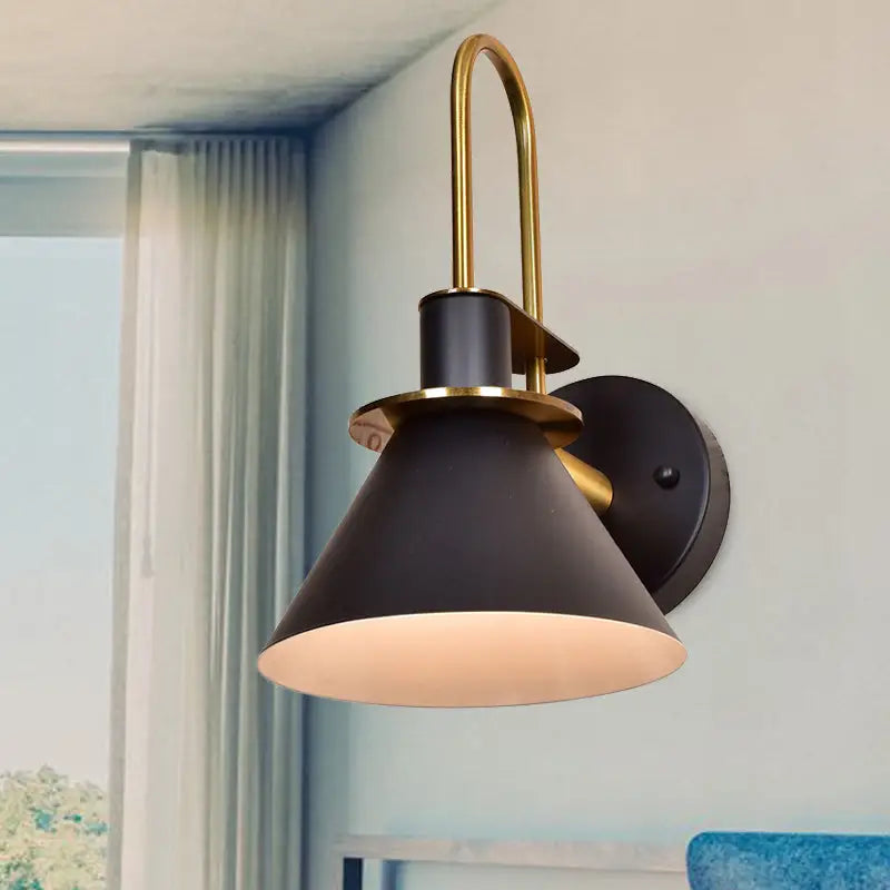Modern blue and brass pyramid wall sconce bedroom e26 e27 light