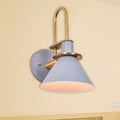 Modern blue and brass pyramid wall sconce bedroom e26 e27 light