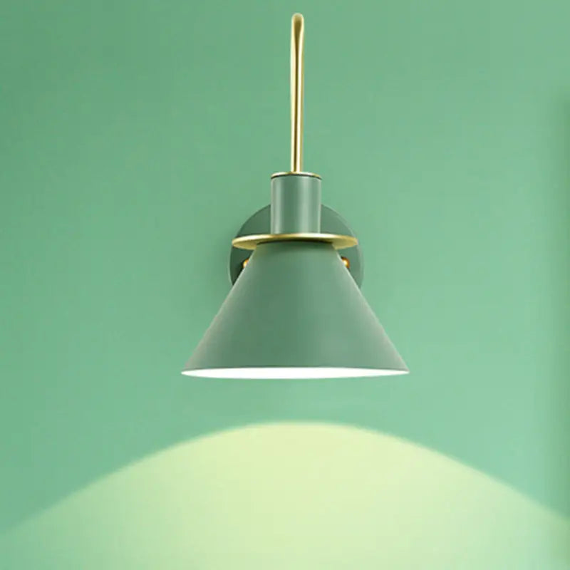 Modern blue and brass pyramid wall sconce bedroom e26 e27 light