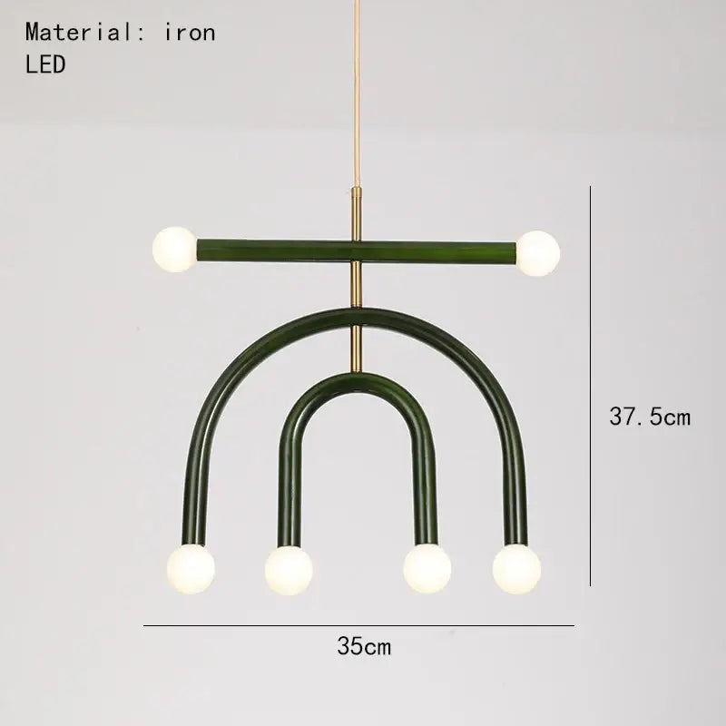Modern blue and wood pendant lamp for dining room