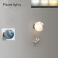 Modern blue astronaut moon wall lamp bedroom globe light