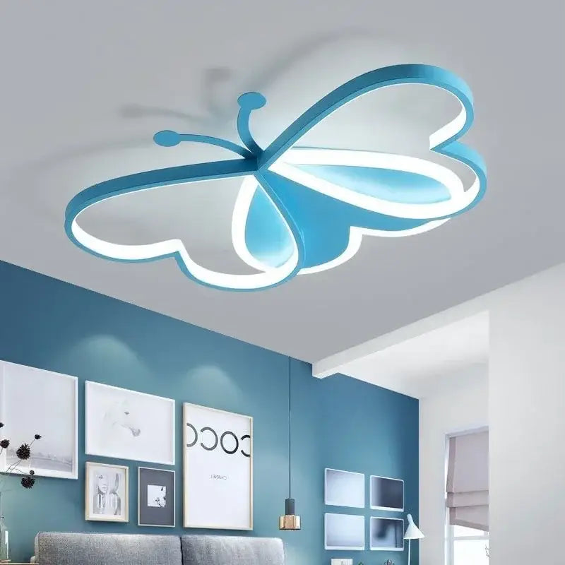 Modern blue butterfly ceiling light for bedroom