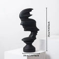 Modern blue ceramic abstract human face sculpture living room decor