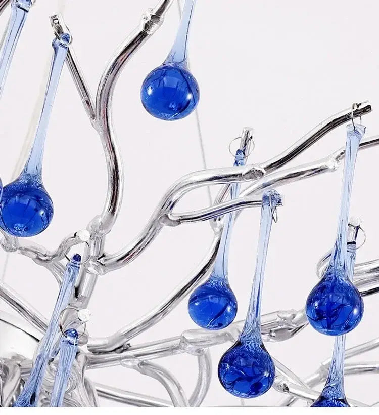Modern blue chrome crystal chandelier for dining room tree branch design